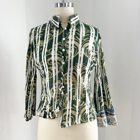 Custo Barcelona Tops - Custo Barcelona asymmetrical button down collared shirt